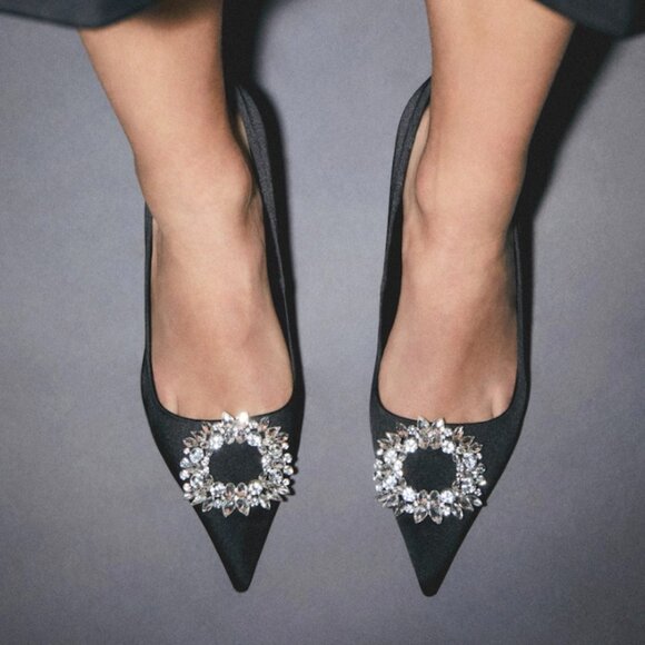 Mango Jewel-heel Shoes SZ 37 (6.5) - Picture 1 of 9